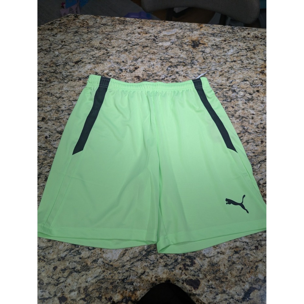 Bnwt Puma Mens DryCell Athletic Shorts Neon Lime Green Black Stripe Size Medium
